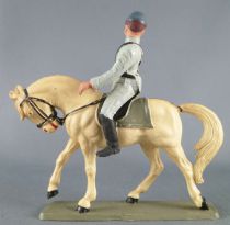 Starlux - Confederates - Series regular - Mounted Trooper looking right white horse (ref CSXX)