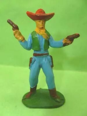Starlux - Cow-Boys - S�rie 53 - Pi�ton 2 r�volvers (bleu) (r�f 130)