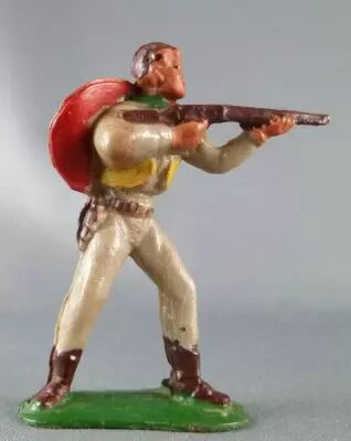 Starlux - Cow-Boys - S�rie 53 - Pi�ton Tireur fusil debout (gris) (r�f 121)