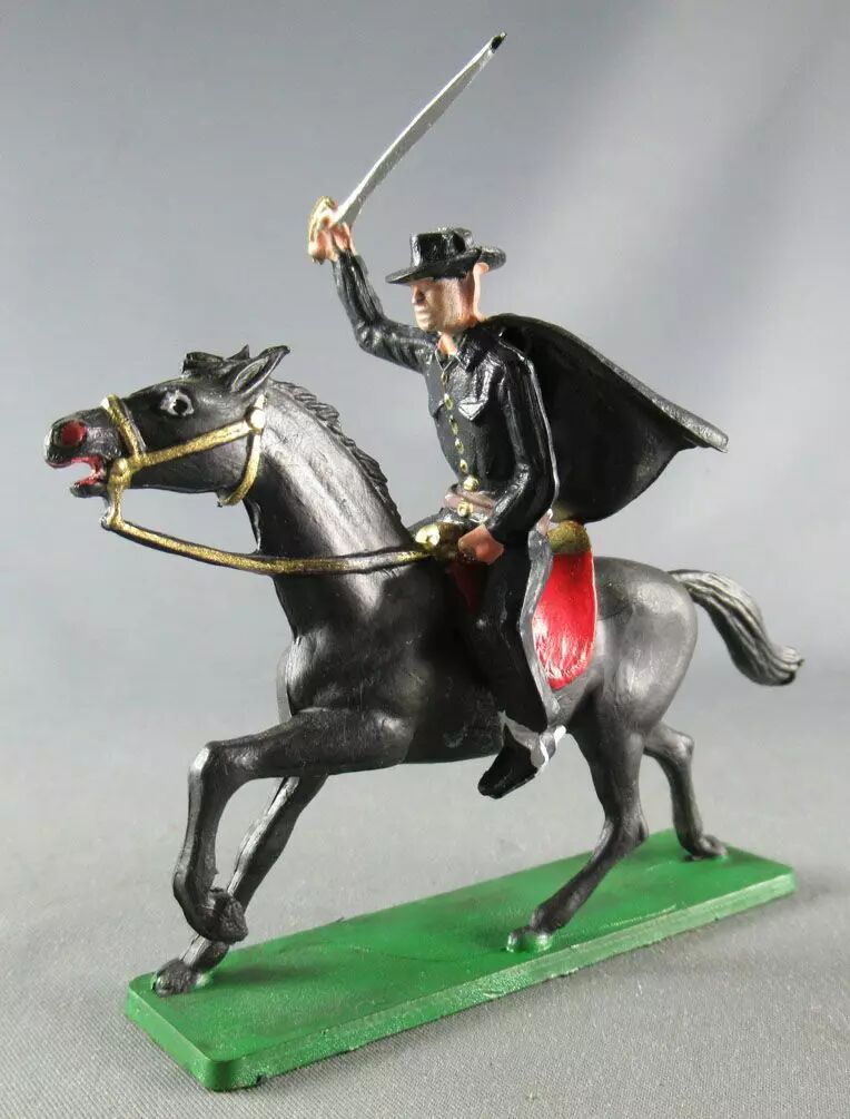 Starlux Cow Boys Serie 66 Luxe Cavalier Noir Zorro Cheval Noir Ref 4419