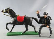 Starlux - Cow-Boys - Série 66 Luxe - Cavalier Noir Zorro cheval noir (réf 4419)