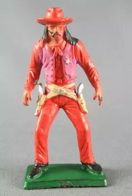 Starlux - Cow-Boys - S�rie 77 ordinaire - Pi�ton Sh�riff  (orange) (r�f 132)