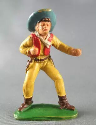 Starlux - Cow-Boys - Series 53 - Footed Boxing (yellow) (r�f 131) 2