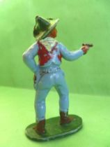 Starlux - Cow-Boys - Series 53 - Footed Firing gun standing (blue) (réf 123)