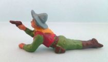 Starlux - Cow-Boys - Series 53 - Footed Firing pistol laying (green) (réf 126)
