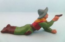 Starlux - Cow-Boys - Series 53 - Footed Firing pistol laying (green) (réf 126)