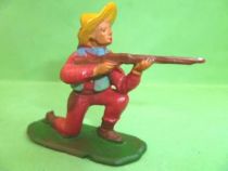 Starlux - Cow-Boys - Series 53 - Footed Kneeling firing rifle (red) (réf 122)