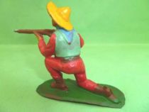 Starlux - Cow-Boys - Series 53 - Footed Kneeling firing rifle (red) (réf 122)