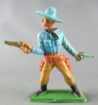 Starlux - Cow-Boys - Series 57 (Regular) - Footed 2 pistols (blue & ochre) (ref 130)