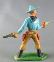 Starlux - Cow-Boys - Series 57 (Regular) - Footed 2 pistols (blue & ochre) (ref 130)