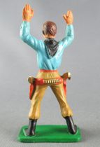 Starlux - Cow-Boys - Series 57 (Regular) - Footed Both hands up (blue & ochre) (ref 126)