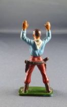 Starlux - Cow-Boys - Series 57 (Regular) - Footed Both hands up (blue & red) (ref 126)