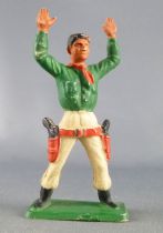 Starlux - Cow-Boys - Series 57 (Regular) - Footed Both hands up (green & yellow) (ref 126)