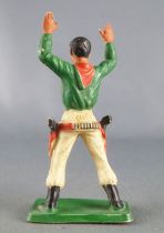 Starlux - Cow-Boys - Series 57 (Regular) - Footed Both hands up (green & yellow) (ref 126)