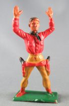 Starlux - Cow-Boys - Series 57 (Regular) - Footed Both hands up (red & ochre) (ref 126)