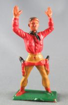 Starlux - Cow-Boys - Series 57 (Regular) - Footed Both hands up (red & ochre) (ref 126)