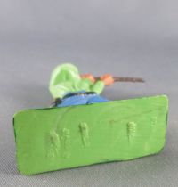 Starlux - Cow-Boys - Series 57 (Regular) - Footed firing rifle standing (green & blue) (ref 121)