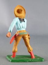 Starlux - Cow-Boys - Series 57 (Regular) - Footed Hand on gun (blue & ochre) (ref 129)