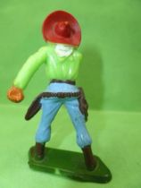 Starlux - Cow-Boys - Series 57 (Regular) - Footed Hand on gun (green & blue) (ref 129)