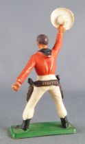 Starlux - Cow-Boys - Series 57 (Regular) - Footed Holding hat (red & tan) (ref 127)