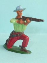 Starlux - Cow-Boys - Series 57 (Regular) - Footed Kneeling firing rifle(green & red) (ref 122)