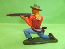 Starlux - Cow-Boys - Series 57 (Regular) - Footed Kneeling firing rifle(red & blue) (ref 122)