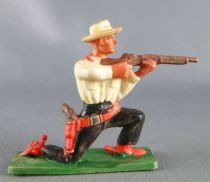 Starlux - Cow-Boys - Series 57 (Regular) - Footed Kneeling firing rifle(yellow & black) (ref 122)