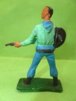 Starlux - Cow-Boys - Series 57 (Regular) - Footed Sheriff rifle on hip (green & blue) (ref 125)