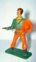 Starlux - Cow-Boys - Series 57 (Regular) - Footed Sheriff rifle on hip (orange & green) (ref 125)