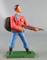 Starlux - Cow-Boys - Series 57 (Regular) - Footed Sheriff rifle on hip (red & blue) (ref 125)