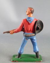 Starlux - Cow-Boys - Series 57 (Regular) - Footed Sheriff rifle on hip (red & blue) (ref 125)