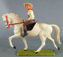 Starlux - Cow-Boys - Series 61 (Regular) - Mounted pistol on front (yellow & brown) white horse (ref 416)