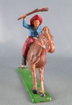 Starlux - Cow-Boys - Series 61 (Regular) - Mounted Rifle up (blue & red) brown horse (ref 414)