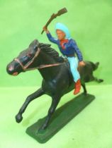 Starlux - Cow-Boys - Series 61 (Regular) - Mounted Rifle up (blue) black horse (ref 414)