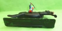 Starlux - Cow-Boys - Series 61 (Regular) - Mounted Rifle up (blue) black horse (ref 414)