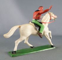 Starlux - Cow-Boys - Series 63 (Luxe) - Mounted Firing gun left hand (orange & green) white horse (ref 4415)