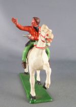 Starlux - Cow-Boys - Series 63 (Luxe) - Mounted Firing gun left hand (orange & green) white horse (ref 4415)