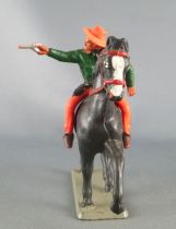 Starlux - Cow-Boys - Series 63 (Luxe) - Mounted Firing gun right hand (green & orange) black horse (ref 44145)