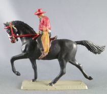 Starlux - Cow-Boys - Series 63 (Luxe) - Mounted Lasso (red & black) black horse (ref 4416)