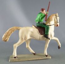 Starlux - Cow-Boys - Series 63 (Luxe) - Mounted rifle on side (green) white horse (ref 4417)