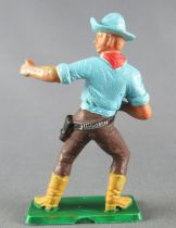 Starlux - Cow-Boys - Series 77 (regular) - Footed gun on front (blue & brown) (ref 131)