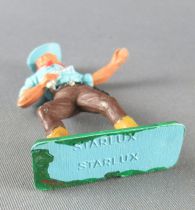 Starlux - Cow-Boys - Series 77 (regular) - Footed gun on front (blue & brown) (ref 131)