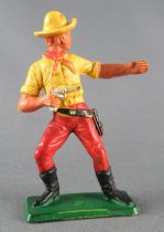 Starlux - Cow-Boys - Series 77 (regular) - Footed Gun on front (yellow & red) (ref 131)