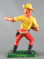 Starlux - Cow-Boys - Series 77 (regular) - Footed Gun on front (yellow & red) (ref 131)