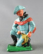 Starlux - Cow-Boys - Series 77 (regular) - Footed kneeling with gun (blue) (ref 126)