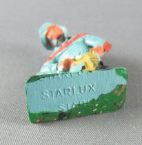 Starlux - Cow-Boys - Series 77 (regular) - Footed kneeling with gun (blue) (ref 126)