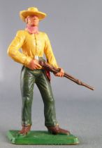 Starlux - Cow-Boys - Series 77 (regular) - Footed rifle on front (yellow & green ) (ref 130)