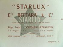 Starlux - Facture vierge Usine Périgueux Ortf