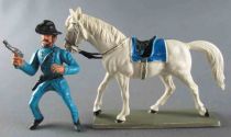 Starlux - Federates - Regular Series - Mounted Officer with gun white horse (ref CN2)