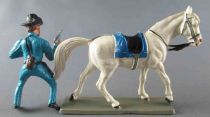 Starlux - Federates - Regular Series - Mounted Officer with gun white horse (ref CN2)